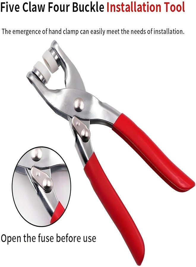 SKYWORK Premium Snap Buttons Kit - 100 Sets 9.5mm Metal Fasteners in 10 Colors with Hand Pliers Tool, Five-Claw Copper Buckles for Sewing, DIY Crafts, Baby Clothes, Hats, Bibs & Rompers (Silver) - Image 2